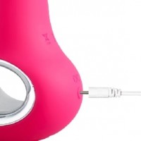 Vibrator, Wiggle & Thrusting, Clitoral Suction, 12 Function, Silicone, Rechargeable, RED